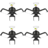 4 Pack Led Garage Lights, 60W Deformable Garage Ceiling Light 8000lm E26 Basement Lights with 3 Adjustable Led Panels 270° – Fits for Garage, CHAREADA