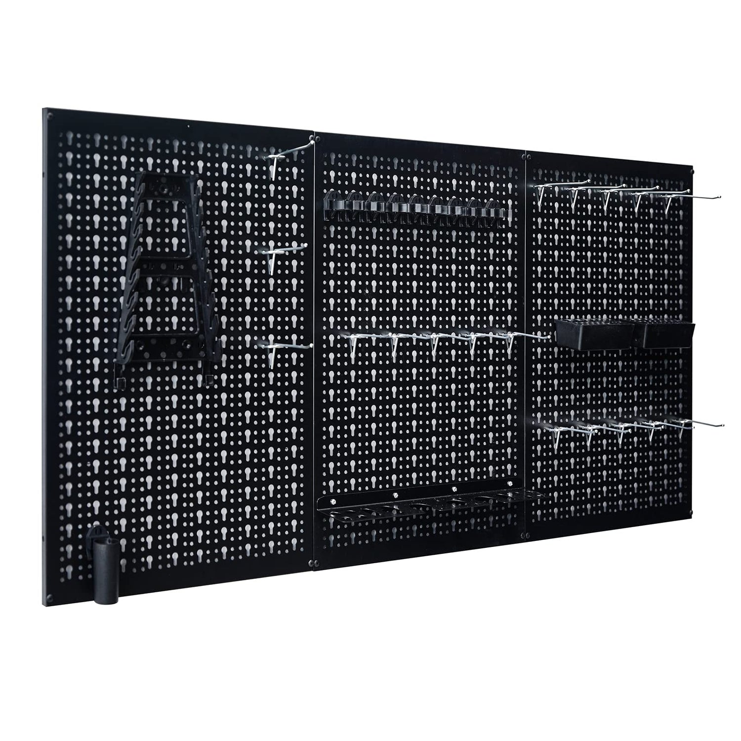 Ultrawall Pegboard Wall Organizer 4 ft. Metal Pegboard Tool Storage Kit with Black Toolboard and Black Accessories Ultrawall