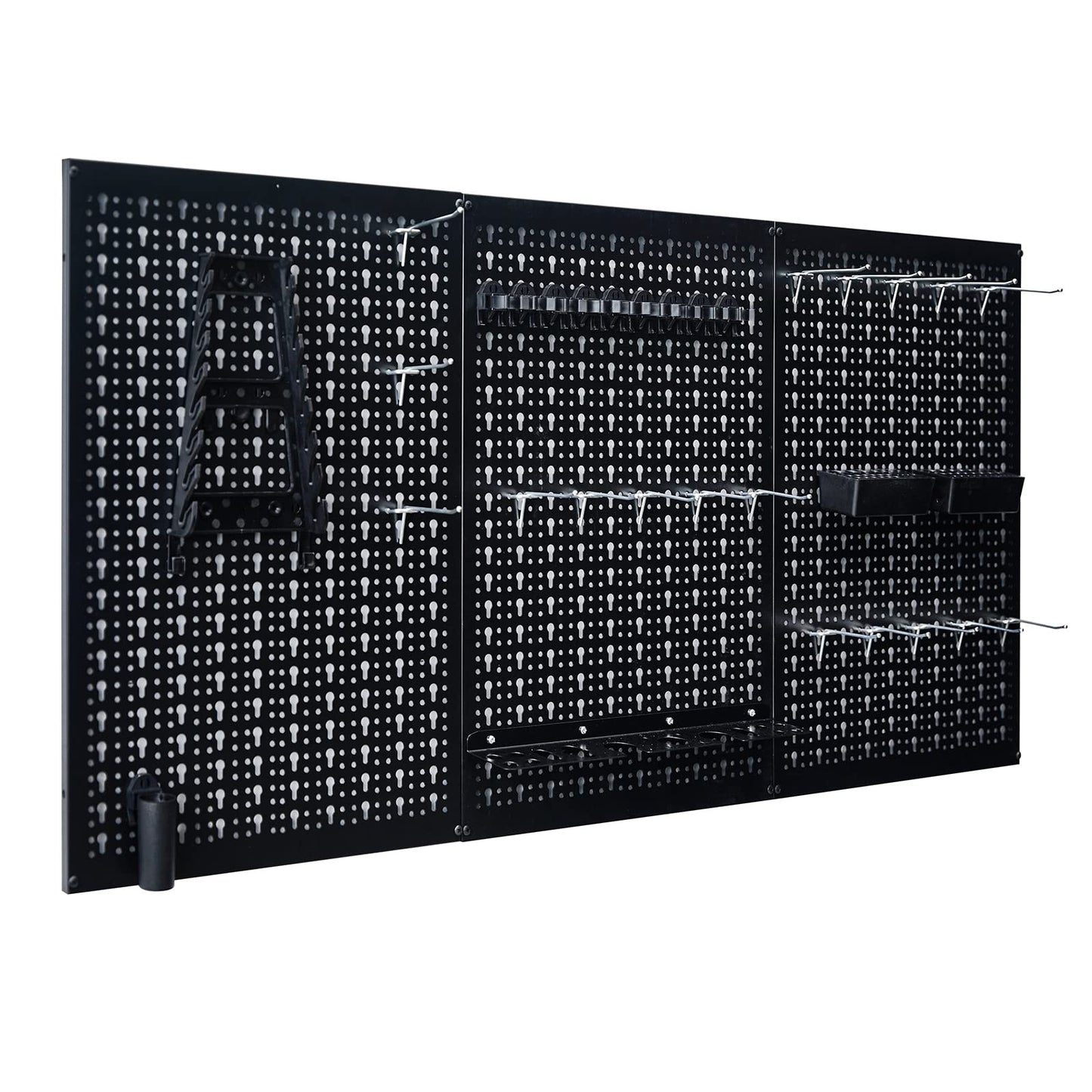 Ultrawall Pegboard Wall Organizer 4 ft. Metal Pegboard Tool Storage Kit with Black Toolboard and Black Accessories - WoodArtSupply