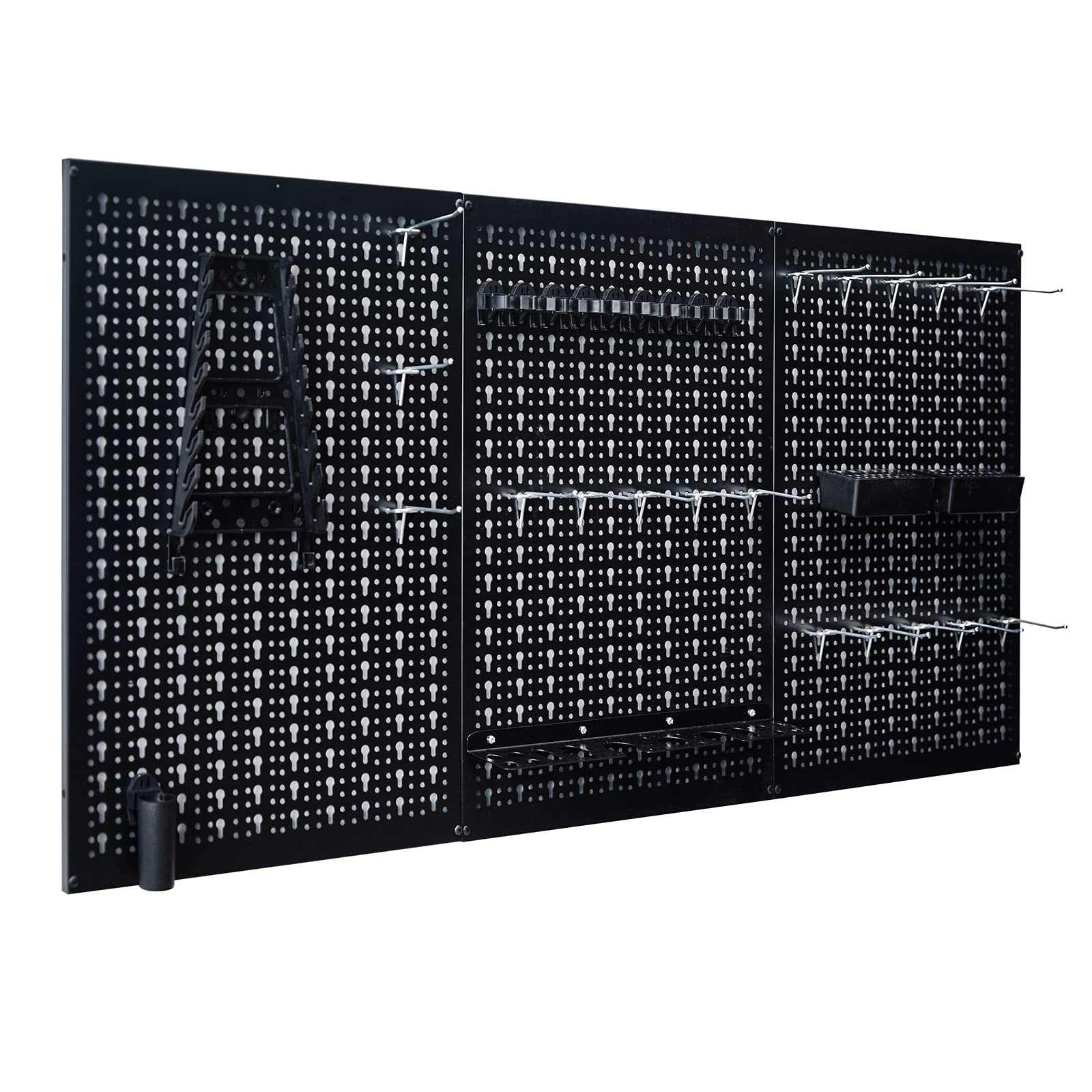 Ultrawall Pegboard Wall Organizer 4 ft. Metal Pegboard Tool Storage Kit with Black Toolboard and Black Accessories - WoodArtSupply