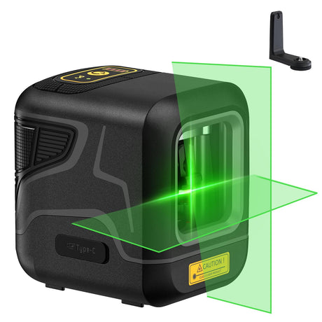 Fanttik D2 Laser Level, DIY Self Leveling Laser Level, 10 hours' lasting, Battery Rechargeable, TYPE-C, Green Cross Line Horizontal and Vertical, Fanttik