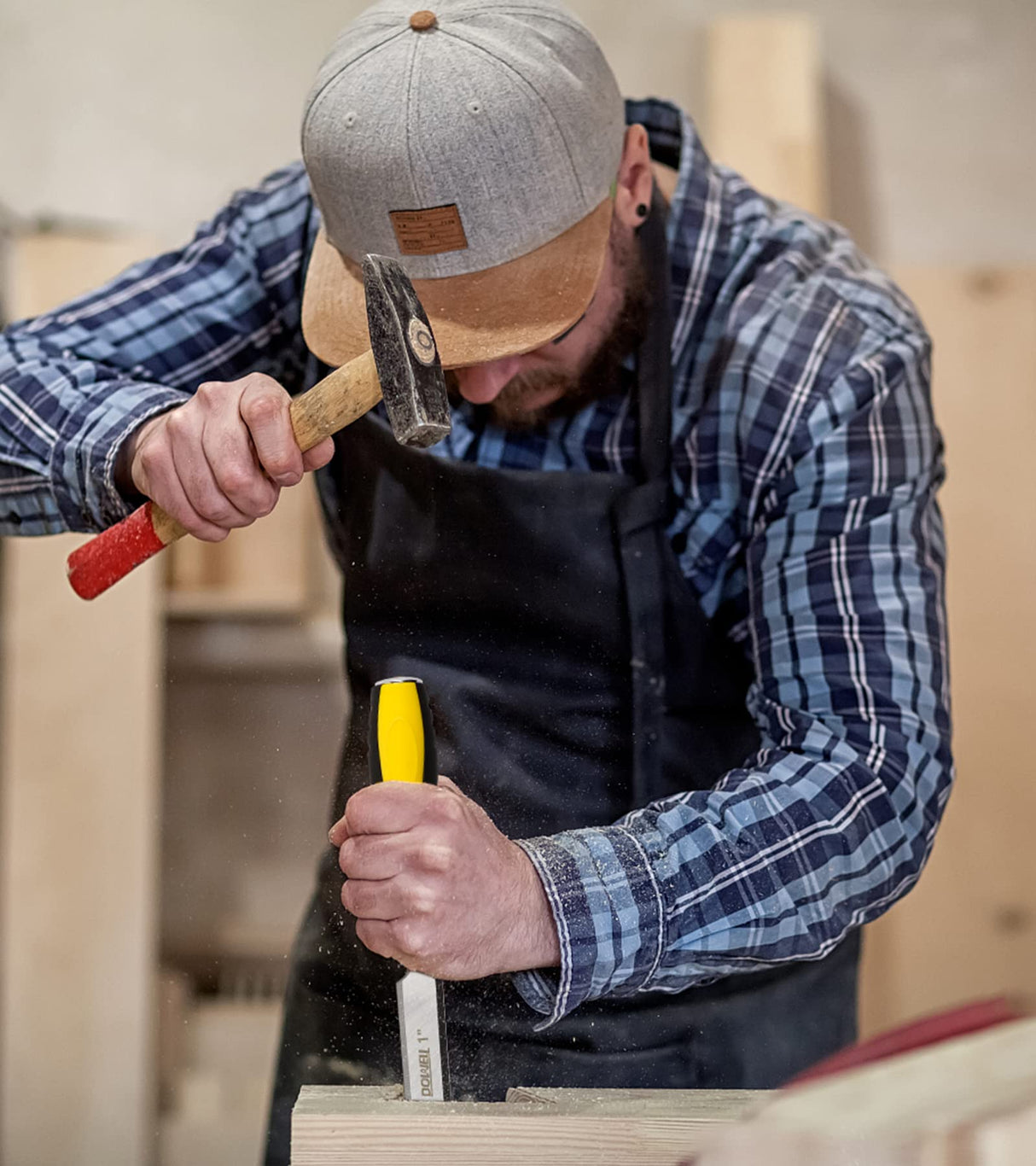 DOWELL 10PCS Wood Chisel Tool Set Sturdy Chisel, 1/4 inch,1/2 inch,3/4 inch,1 inch, 1-1/4",1-1/2"，Honing Guide,Sharpening Stone with Storage Box for DOWELL