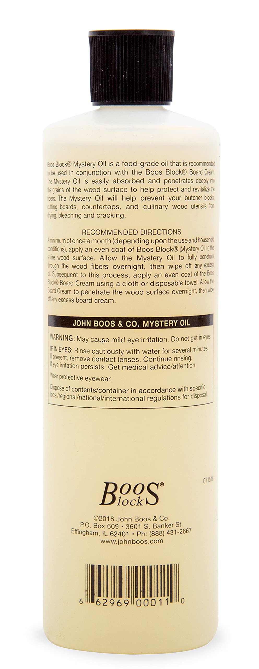 John Boos MYSB Mystery Butcher Block Oil, 16 Ounce Bottle - WoodArtSupply