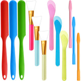 12 Pieces Resin Brush Silicone Stir Sticks Kit, Silicone Epoxy Brush Silicone Stirring Tool Applicator Mixing Spoon Silicone Scraper DIY Crafts Tool Patelai