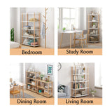 IOTXY Modern White 4-Tier Wooden Bookshelf – Stylish Open Storage Rack for Home and Office IOTXY