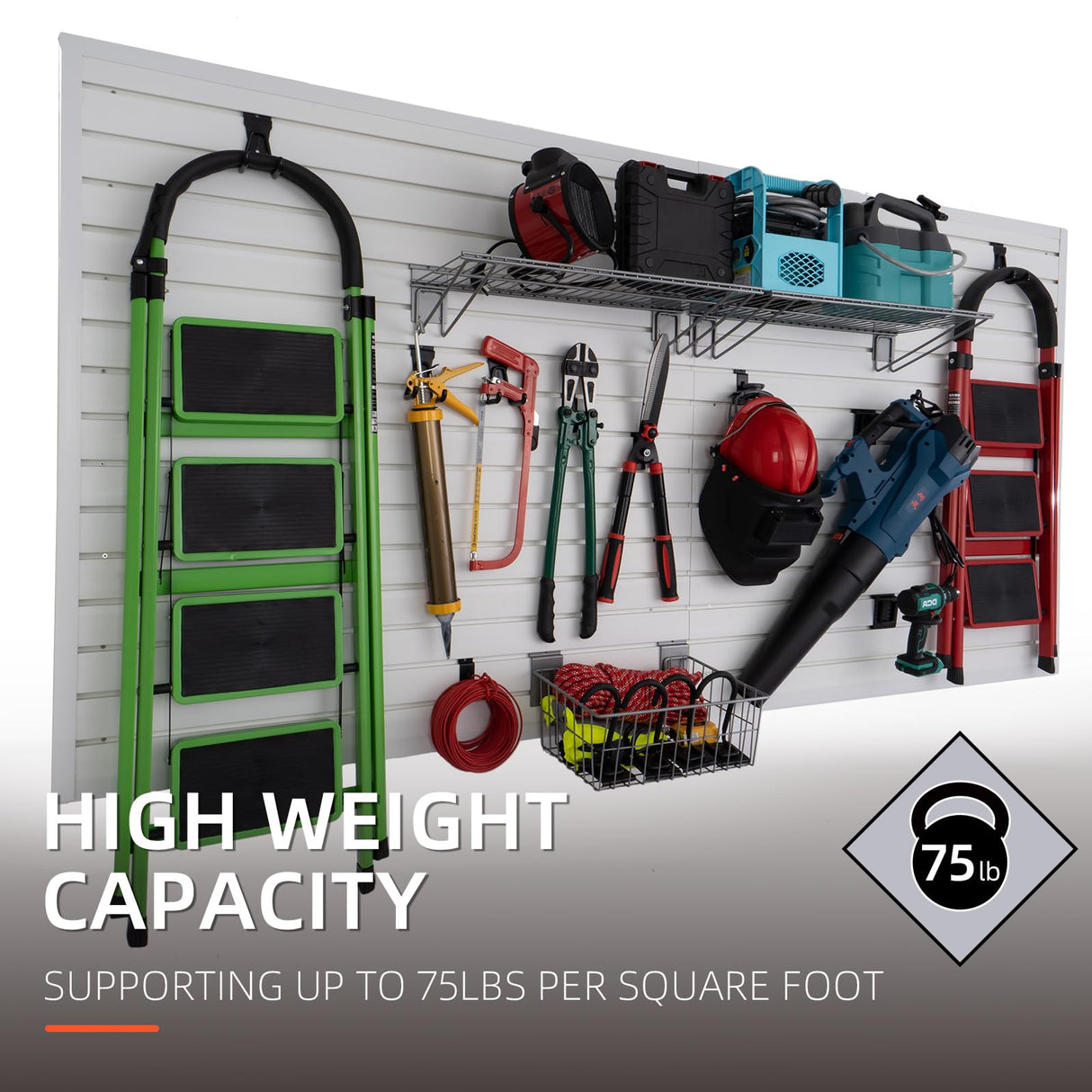 Slatwall Panels 4x8 ft Garage Wall Storage System, PVC Slat Wall Paneling Garage Organizers and Storage Utility Rack Heavy Duty, Garage Slatwall for FRAYSCENT