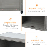 Outdoor Storage Cabinet & Potting Bench Table with Metal Top, Wooden Patio Furniture, Garden Workstation SoliWood