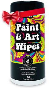 Paint & Art Wipes Paint Remover Wipes Cleaner Epoxy Glue Stains Latex, Acrylic Hand Cleaner and Plastic, Metal or Wood Surfaces, Floors, Brushes, HIPPIE CRAFTER