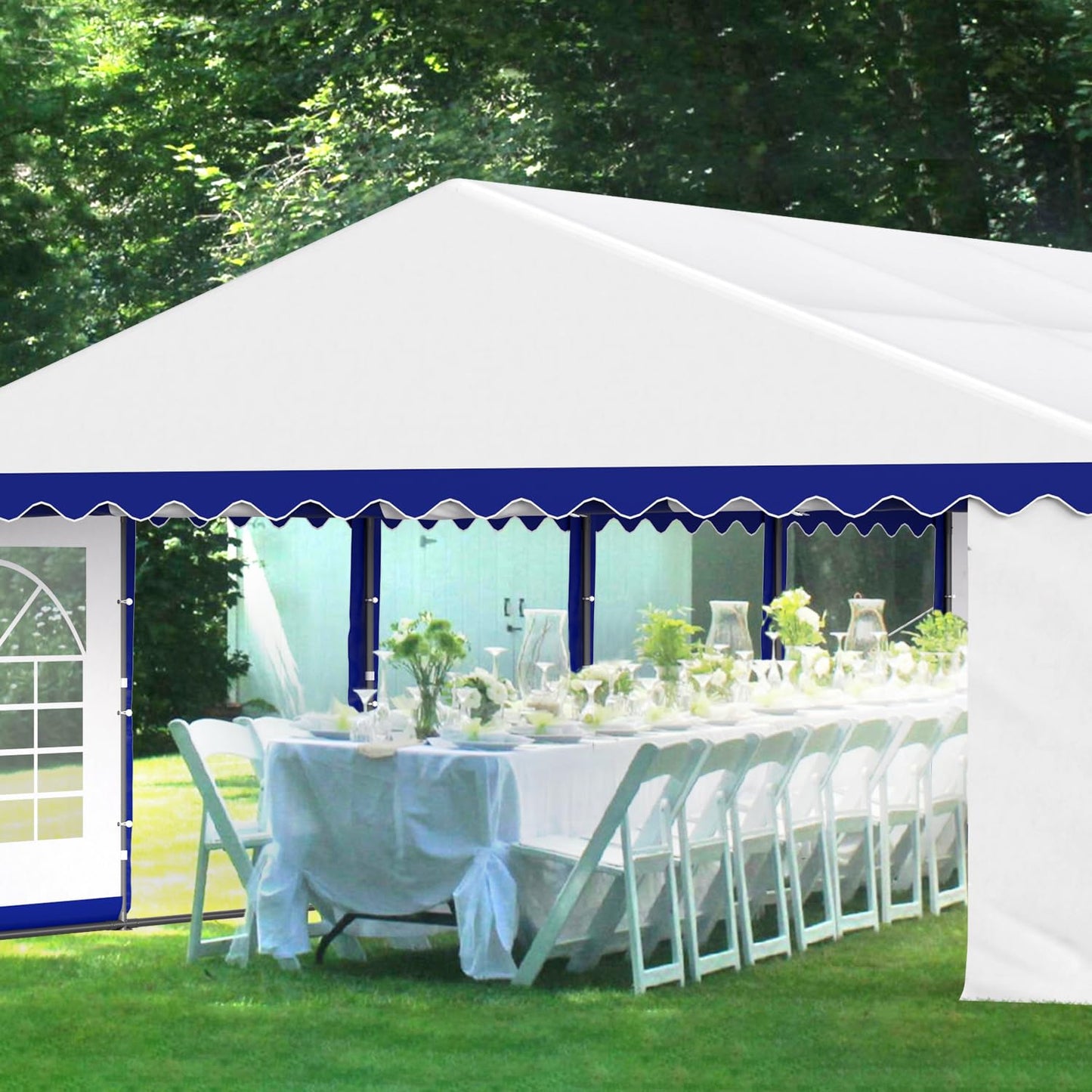 GREEN PARTY 20x40FT Party Tent Heavy Duty, Large Wedding Event Shelters with 7 Carry Bags & Removable Sidewalls, Outdoor Canopy Gazebo Commercial