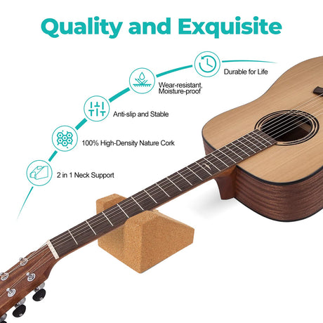 Actomall Cork Guitar Neck Rest, Guitar Neck Cradle Support Pillow, Guitar Accessories for Repair, Maintenance, Cleaning, String Instrument Luthier Actomall