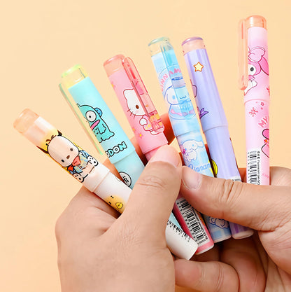 FourFine 6pcs Cute Highlighter Markers Pastel Colors Quick Dry Write Smoothly Cartoon Drawing Pens For Writing Graffiti School Office Supplies - WoodArtSupply