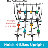 BIRDROCK HOME Garage Bike Storage & Stand | Holds 4 bicycles | Garage Organizer & Sports Storage Station | Black BIRDROCK HOME