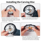 Pomsare Upgraded 4PCS Wood Grinding Wheel for 4" or 4 1/2" Angle Grinder, Grinder Wheel Shaping Disc w/Chain Attachment, Wood Carving Disc Tool for Pomsare