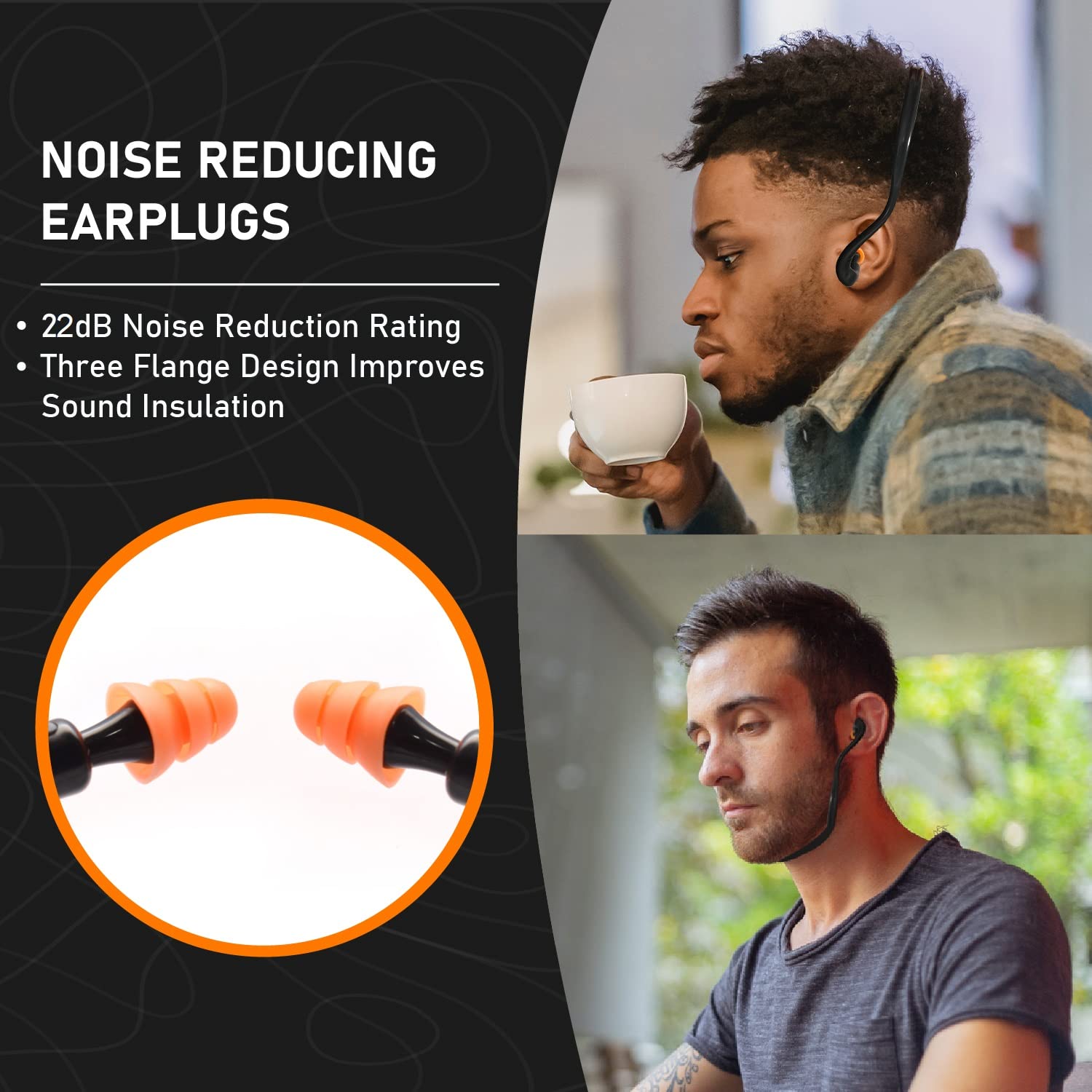 2 Pairs Soft Banded Silicone Reusable Washable Ear Plugs for Sleeping Swimming Noise Hearing Protection Earplugs Music Concerts Construction Shooting Quality Plugs by Rips