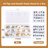 62Pcs Wood Burning Tips, Professional Wood Burning Pen Tips and Metal Alphabet Number Stencils Set, Perfect Wood Burning Embossing Carving DIY Crafts PETUOL