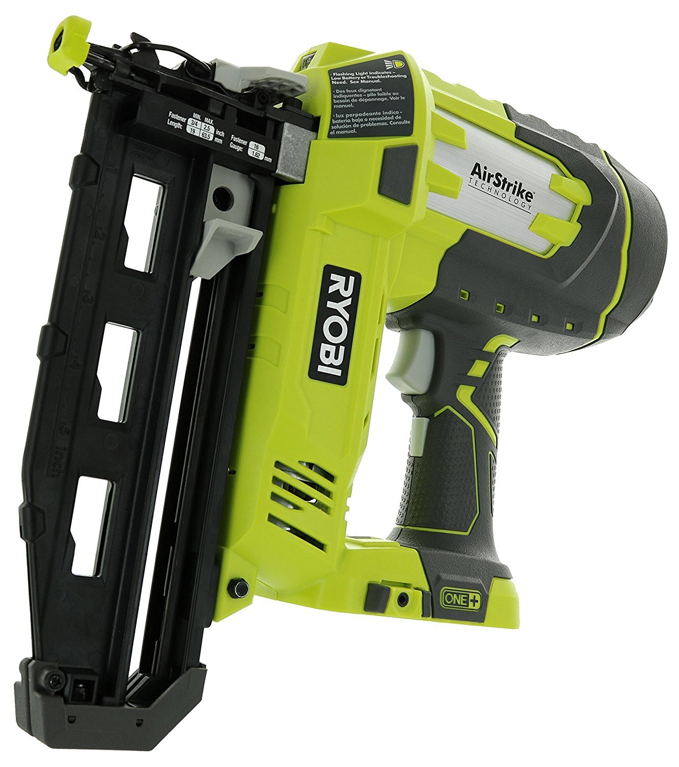 Ryobi P325 One+ 18V Lithium Ion Battery Powered Cordless 16 Gauge Finish Nailer (Battery Not Included, Power Tool Only) RYOBI