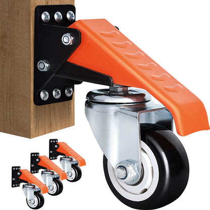 Ronlap Workbench Casters Kit 880 Lbs Capacity, 3" Extra Heavy Duty Retractable Casters 4 Pack, Side Mounted Adjustable Table Stepdown Casters - WoodArtSupply