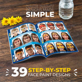 Zenovika Face Painting Kit for Kids - Non-Toxic and Hypoallergenic Face Paint Kit with 24 Colors, Stencils, Book, and Professional Halloween Makeup Zenovika