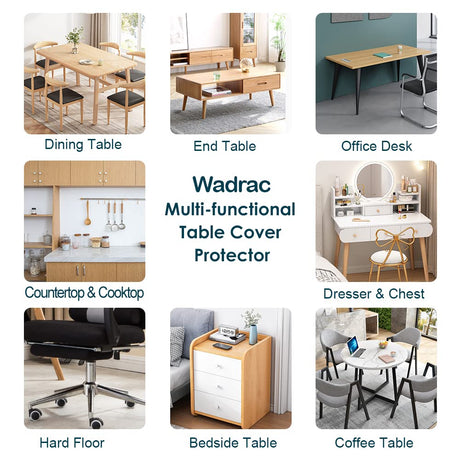 24x72 Inches Clear Plastic Dining Room Table Protector Desk Cover Wooden Furniture Topper Transparent Tablecloth Wipeable Vinyl PVC Waterproof for Wadrac