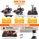 AKEYDIY 8 in 1 Heat Press, 12x15 Heat Press Machine for Tshirts, 360° Swing Away Shirt Press Machine for Sublimation, Multifunction Heat Press AKEYDIY