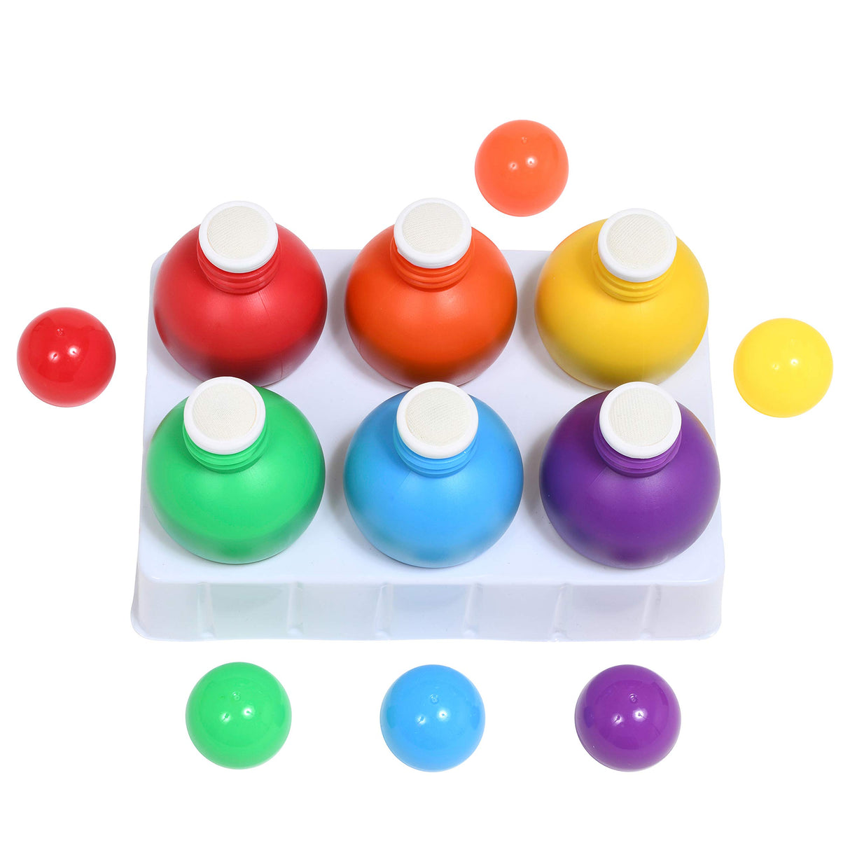 READY 2 LEARN Doodle Dabbers Dot Markers - Set of 6 Washable Colors - Non Toxic - Specially Designed Toddler Grip with Storage Tray Provided READY 2 LEARN
