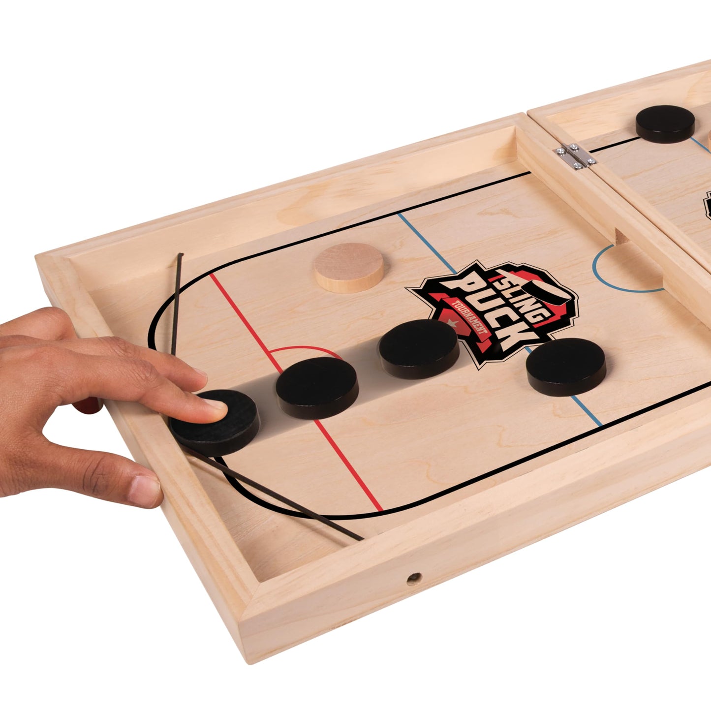 Sling Puck Board Game I Table Top Puck Table Game I Wooden Family Games, Fast Sling Puck Game, Football Slingshot Game I Table Top Hockey Game for