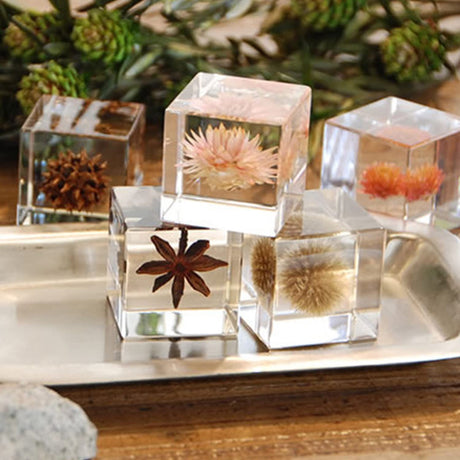 RESINWORLD Set of 4", 3", 2", 1.5", 1", 0.5" Clear Silicone Cube Molds, Large Deep Square Epoxy Resin Mold, Transparent Cube Silicone Molds for Resin ResinWorld