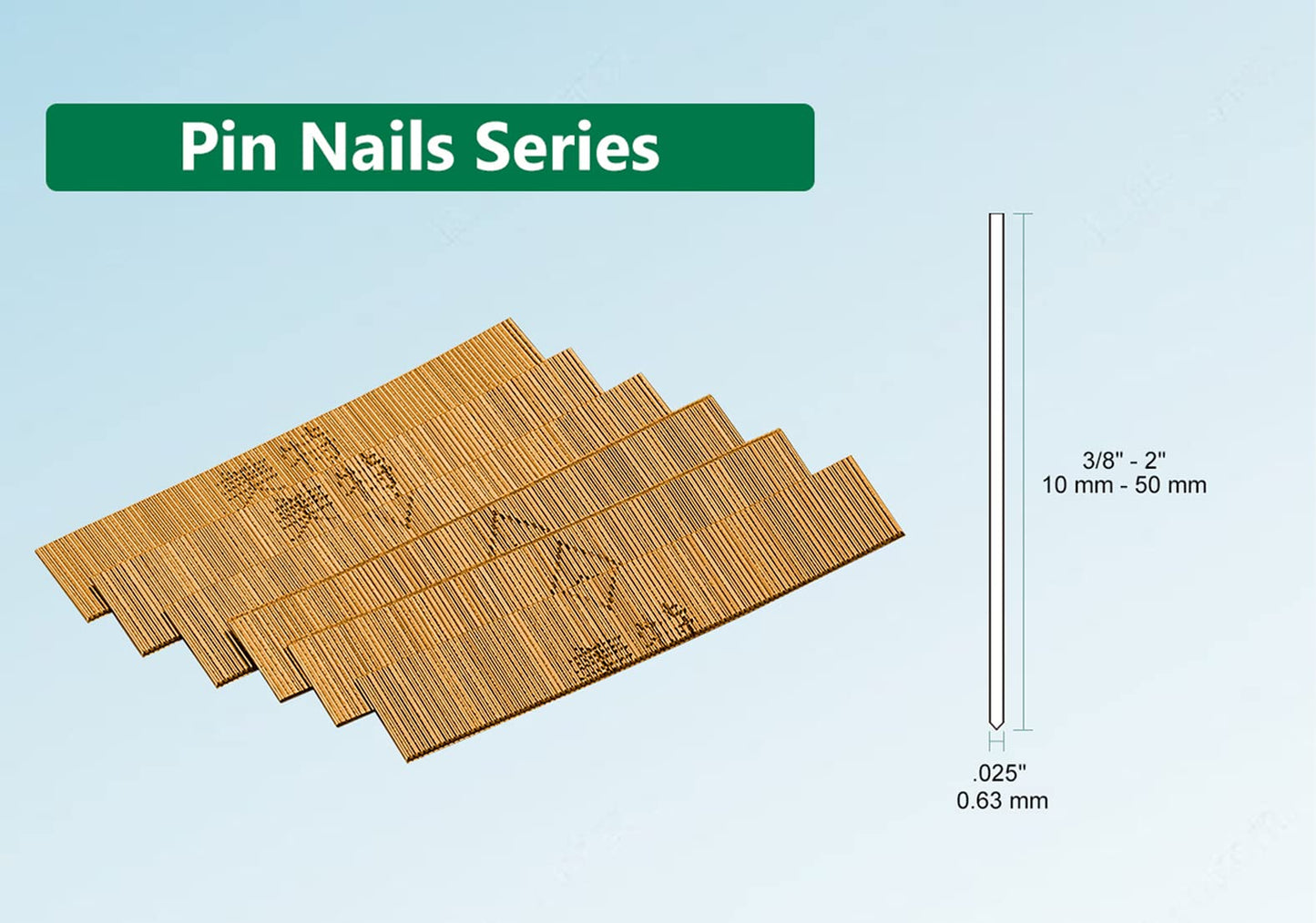 meite 23 Gauge Pin Nails, 2-Inch Micro Headless Pins for Pin Nailer - Copper Plated Pins Nails for Nail Gun, Ideal for Fine Woodworking and Trim Work - WoodArtSupply