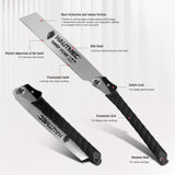HAUTMEC Japanese Pull Saw, 9“ Foldable Hand Saw with SK5 Steel Blade, Trapezoidal Teeth for Woodworking, Sharp Stone Series, HT0312 HAUTMEC