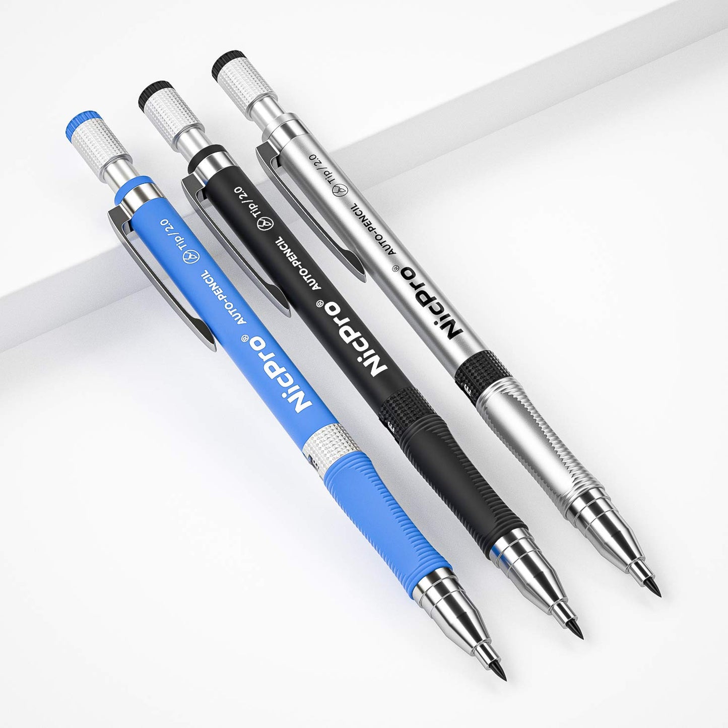 Nicpro 11 Pieces 2mm Mechanical Pencil Set, 3 PCS Carpenter Drafting Pencil 2.0 mm for Art Drawing Writing Sketching Construction with 6 Tube - WoodArtSupply