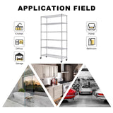 6-Tier Storage Shelf, Wire Shelving Unit NSF Certified Storage Rack 48" W x 18" D x 82" H 2100Lbs Capacity Adjustable Layer Heavy Duty Metal Rack Dopinmin