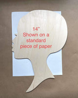 Texan Wood Crafts Small to Large Select your Size African Woman Women Face with Lashes Silhouette Head Unfinished Wood Laser Cut Cutout Shape DIY Texan Wood Crafts