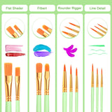 ESRICH Acrylic Paint Brushes Set, 16 Packs/160 Pcs, Nylon Brush Head, Suitable for Acrylic, Oil, Watercolor, Rock Body Face Nail Art, Perfect Suit of ESRICH