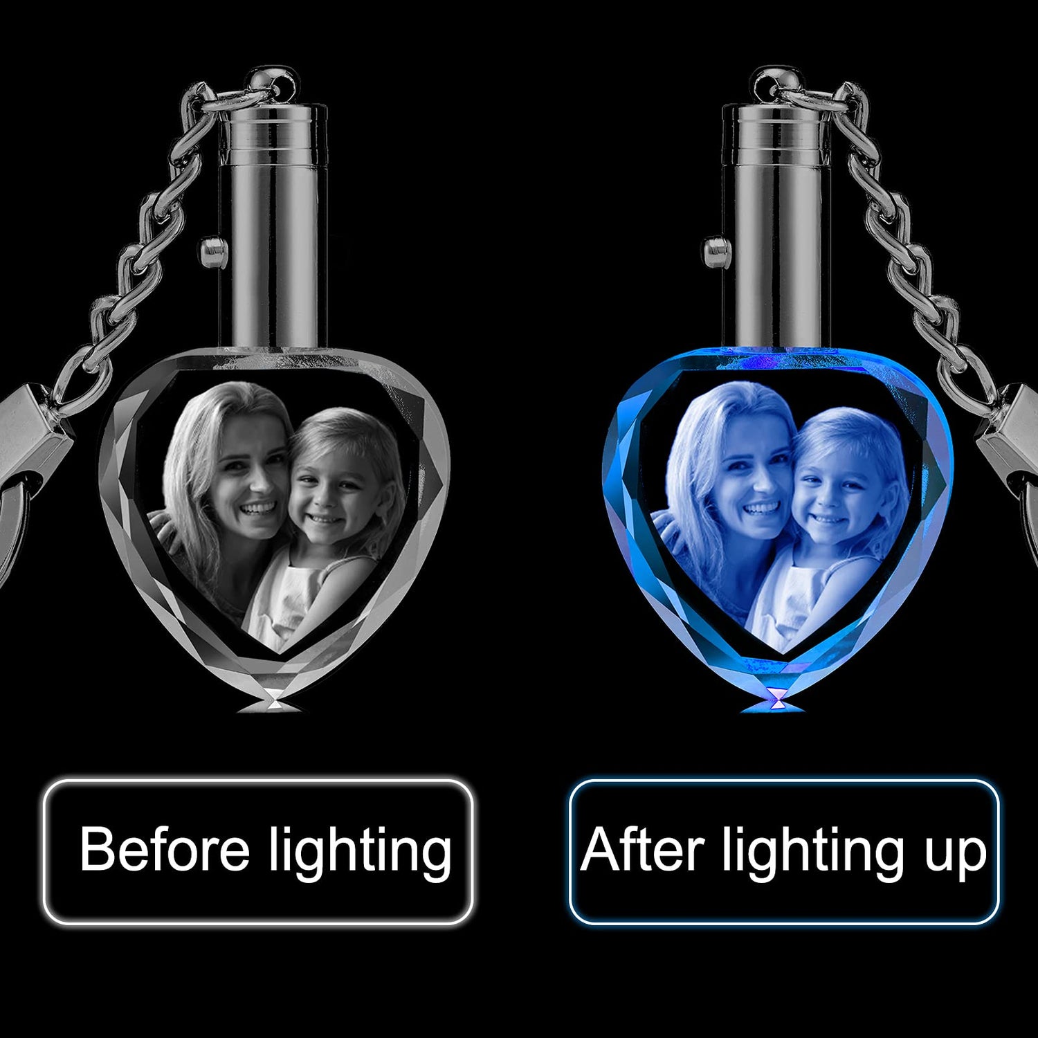 YanNanKe Personalized Crystal Keychain Photo Custom Laser Engraved Crystal Keychain YanNanKe