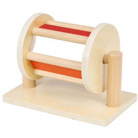 MORITECK Montessori Spinning Drum Baby Toy for 6-12 Months Old, Tummy Time Toys, Wooden Spinning Rainbow BabyToys for Boy and Girls MORITECK