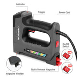 WORKPRO 6 in 1 Staple Gun, Electric Stapler Tacker, 110V Corded Brad Nailer for DIY Project of Woodworking WORKPRO