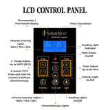 SALUSHEAT Far Infrared Wooden Sauna Room, 2 Person Home Sauna, Canadian Hemlock Indoor Corner Sauna Spa, 7 Low EMF Heaters, 2 Bluetooth Speakers, 2 SALUSHEAT