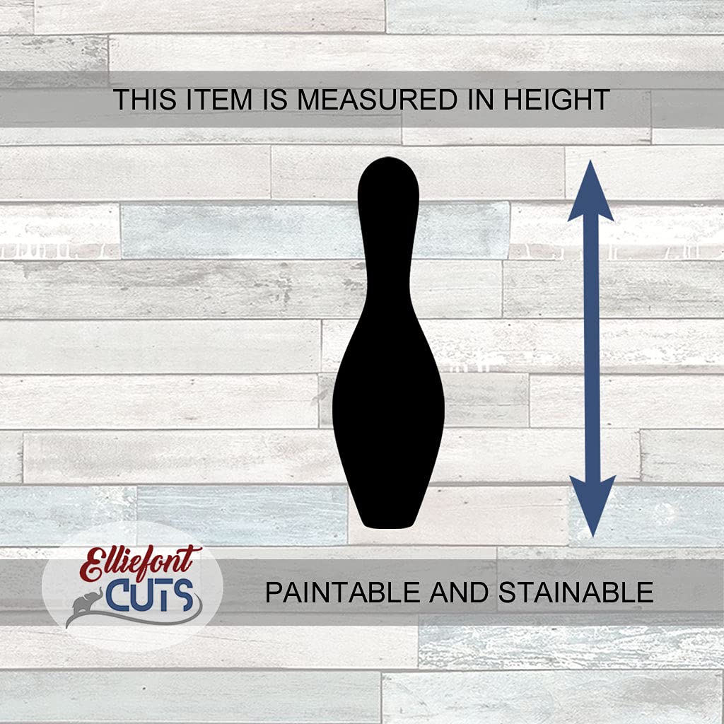 Bowling Pin Wood Cutouts for crafts, Laser Cut Wood Shapes 5mm thick Baltic Birch Wood, Multiple Sizes Available Elliefont Styles