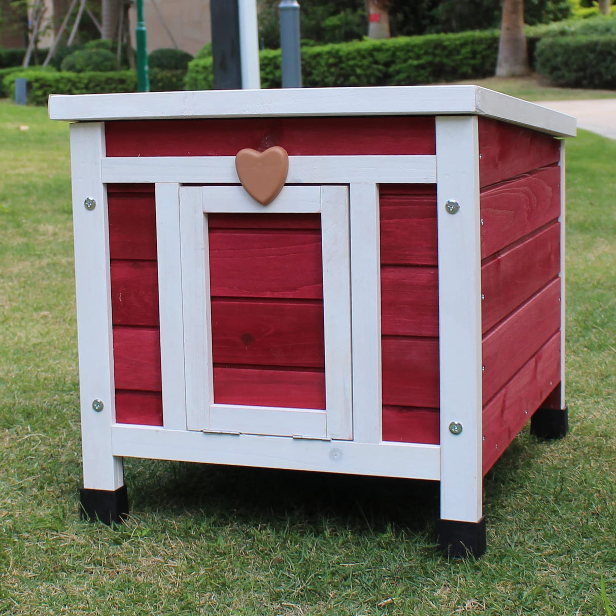 Rockever Outdoor Cat House,Outdoor cat Houses for Feral Cats Weatherproof Rabbit Hutch Small, Wooden Small Pet House and Habitats Rockever