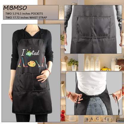 MBMSO Painting Artist Apron I Arted Apron Artist Painter Gifts Funny Art Teacher Student Gifts Apron Paint Lovers Gifts (I Arted Apron-black)