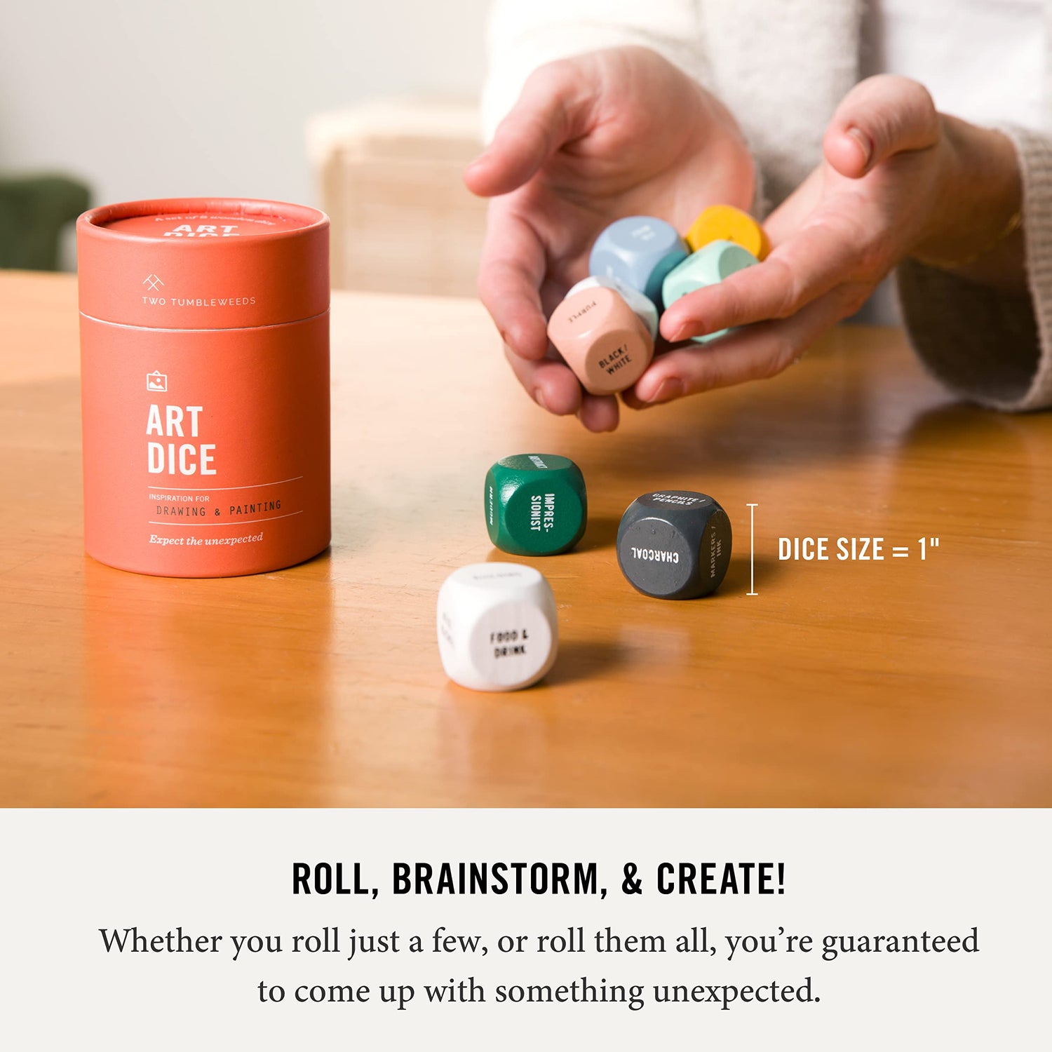 Two Tumbleweeds Art Dice - Drawing & Painting Game for Adults, Artists & Teachers - Set of 9 Dice for Creative Inspiration in The Studio and Two Tumbleweeds