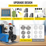 VEVOR Mini Metal Lathe, 7"x14" Benchtop Metal Lathe, 550W Variable Speed 2250RPM Metal Lathe, with 3-jaw Chuck CNC Mini Lathe Machine, Precision Mini VEVOR