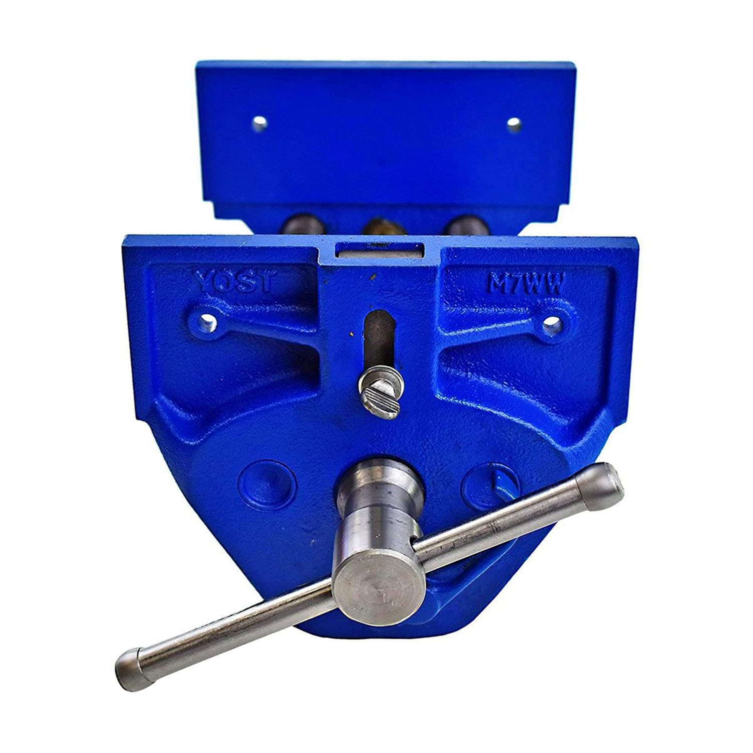 Yost Vises M7WW Rapid Action Woodworking Vise | Quick Release Lever for Quick Adjustments | 7 Inch Jaw Width | Made with Heavy-Duty Cast Iron | Blue - WoodArtSupply