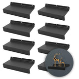 KEJJNYER 8 Pack Metal SlatWall Shelves, 4x10 Inch Slat Wall Shelves Black Flat Slat Board Shelving Slat Wall Panel Shelves for Shoes Retail Display KEJJNYER