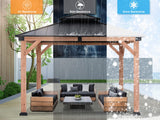 ABCCANOPY Wood Gazebo 11x11 - Outdoor Patio Wooden Gazebo with Hardtop Metal Double Roof for Garden, Backyard and Deck ABCCANOPY