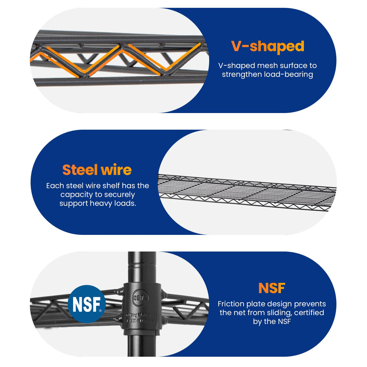 Storage Shelves 2100Lbs Capacity, 6-Shelf on Casters 48" L×18" W×72" H Commercial Wire Shelving Unit Adjustable Layer Metal Rack Strong Steel for BestOffice
