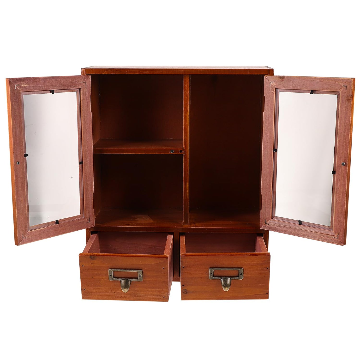 Rustic Wooden Wall Storage Cabinet - Vintage Style Hanging Organiser for Kitchen or Bathroom Holibanna