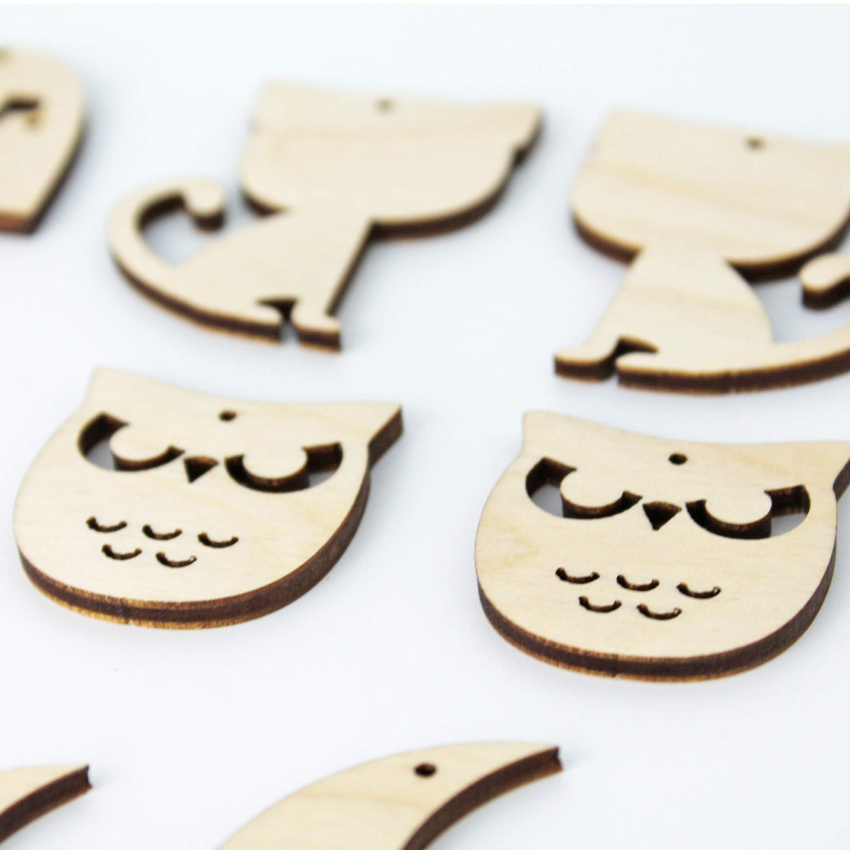 20 Halloween Unfinished Wood Laser Cut Earring Earrings Jewelry Crafts Blanks Owl,Ghost,Moon,Cat,Spider,Spiderweb,Pumpkin,Bat,Witch Hat,Tombstone Texan Wood Crafts