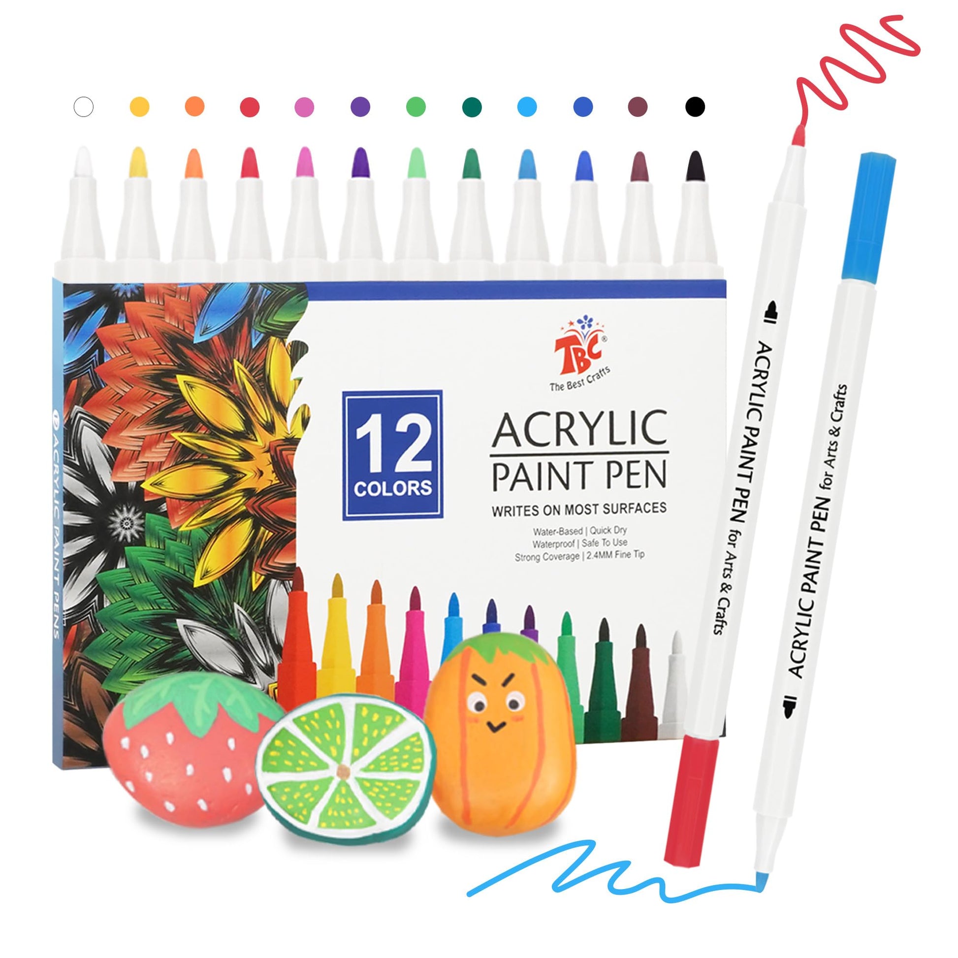 TBC The Best Crafts Paint Sticks,24 Classic Colors, Washable Paint,  Non-toxic, Tempera Paint Sticks for Kids and Students 24 Colors 