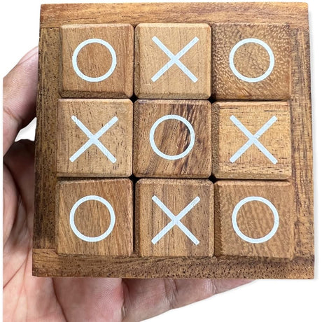 NUTTA - Wooden TIC TAC Toe Game Coffee Table Decor Family Game Night Indoor Outdoor Fun Games for Teens and Adults Classic OX Wood Board Game NUTTA